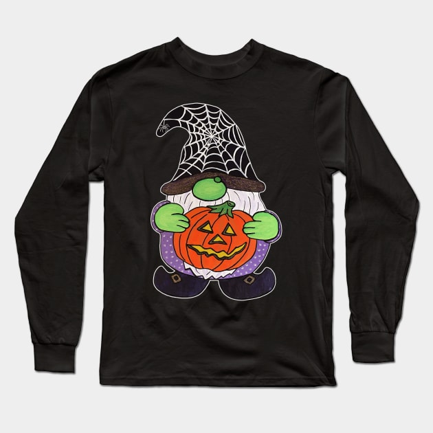 Halloween Gnome Long Sleeve T-Shirt by BlueTiger